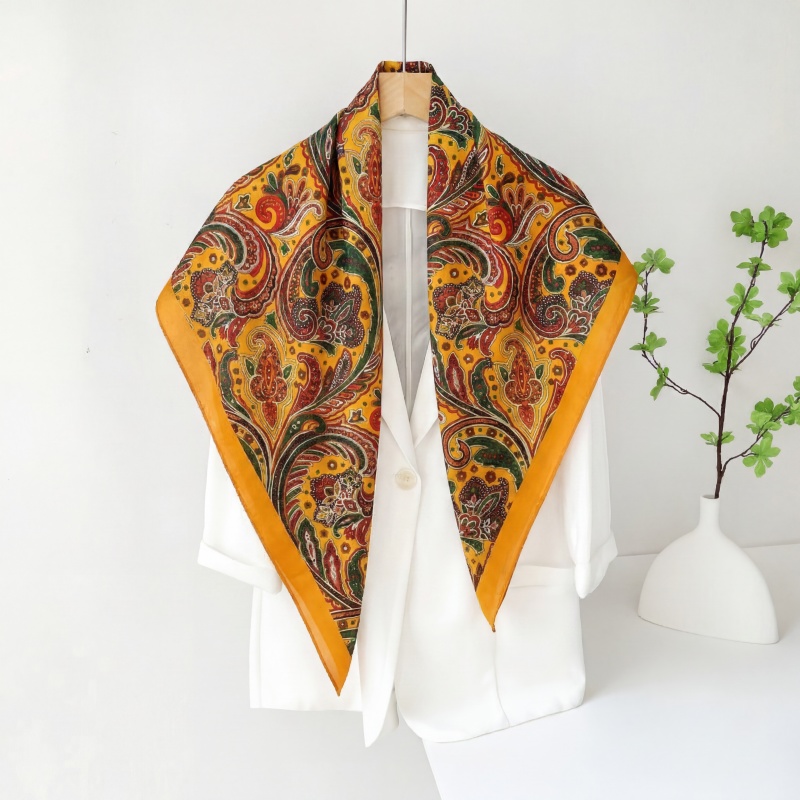 Vintage Fashion Hijab - Damska satynowa kwadratowa chusta vintage na