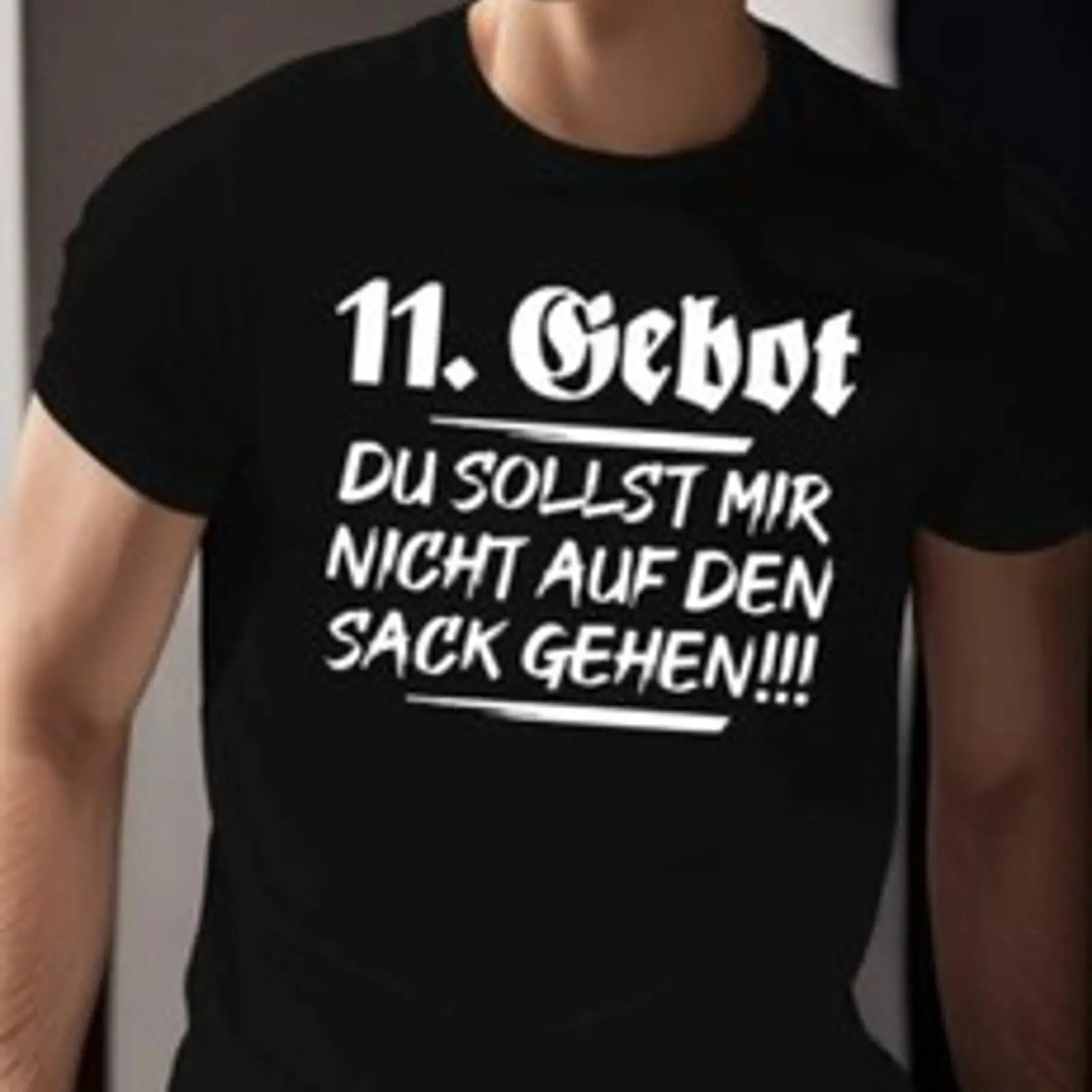 Vintage Fashion Herren - Męska koszulka T-shirt 11 Gebot Du