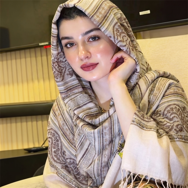 Vintage Fashion Hijab - Vintage Szal Hidżab z Wzorem Paisley,