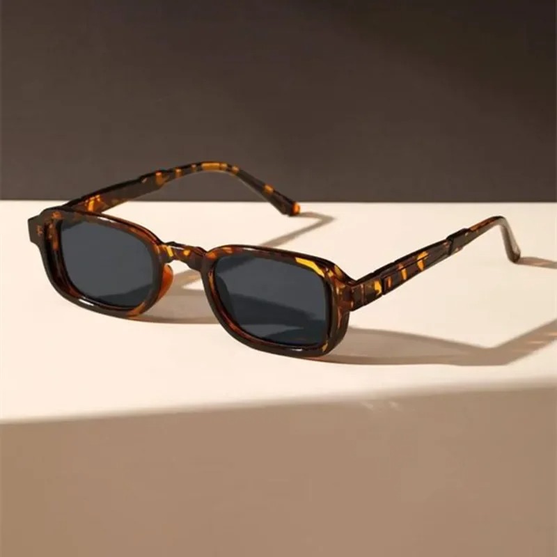 Vintage Fashion Female - Luksusowe prostokątne okulary przeciwsłoneczne damskie owalne