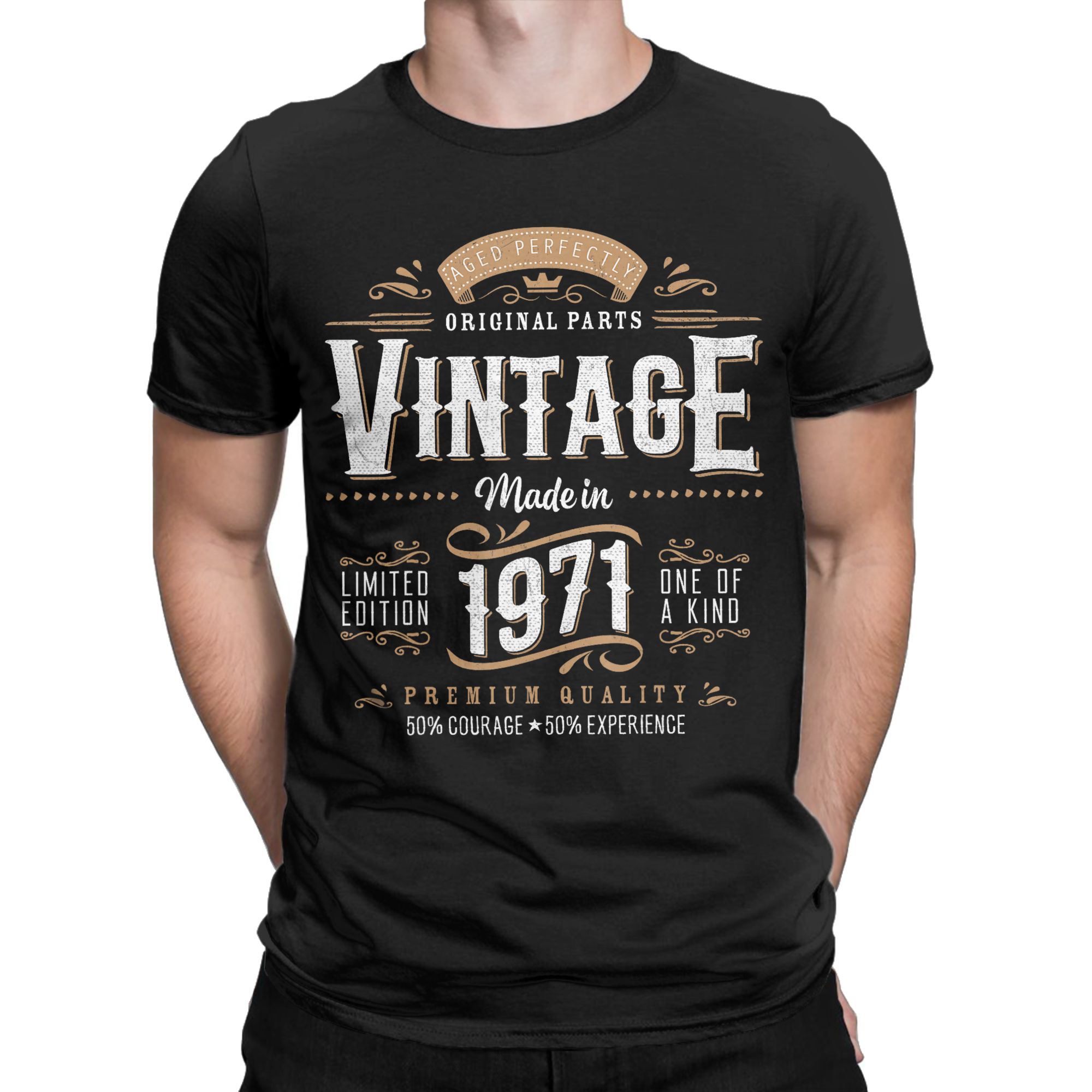 Vintage Fashion Ideas - Męska Damska Koszulka Vintage z 1971