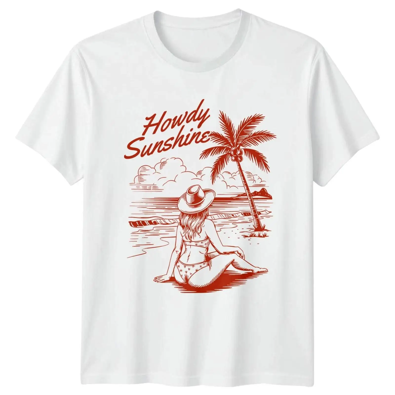 Vintage Fashion Herren - Koszulka graficzna Howdy Sunshine Beach Sommer