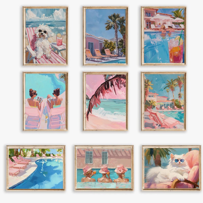 Vintage Fashion Wall Art - Vintage Plakat na Letnią Imprezę przy