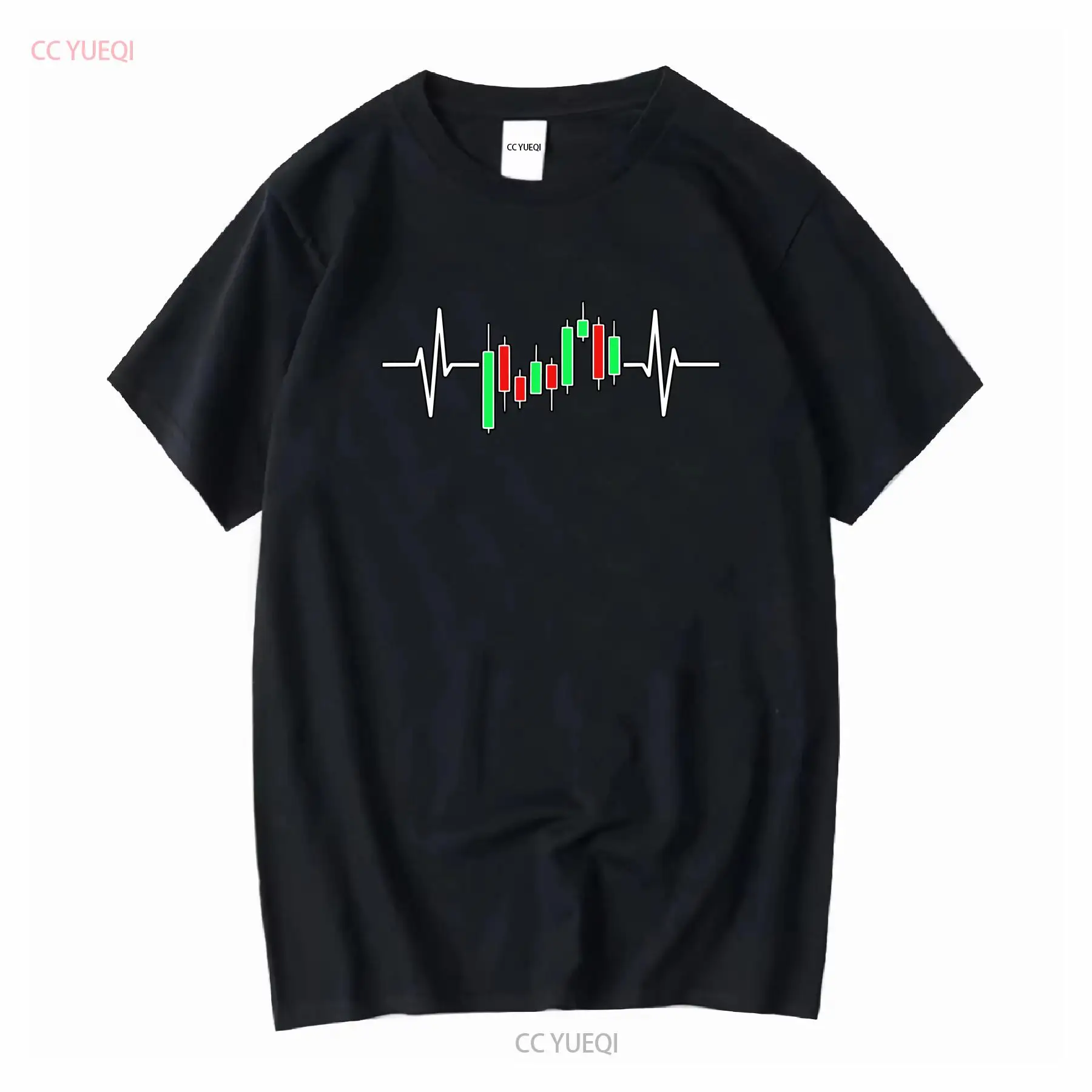 Vintage Fashion Market - Koszulka Retro Trader Heartbeat Pulse Crypto