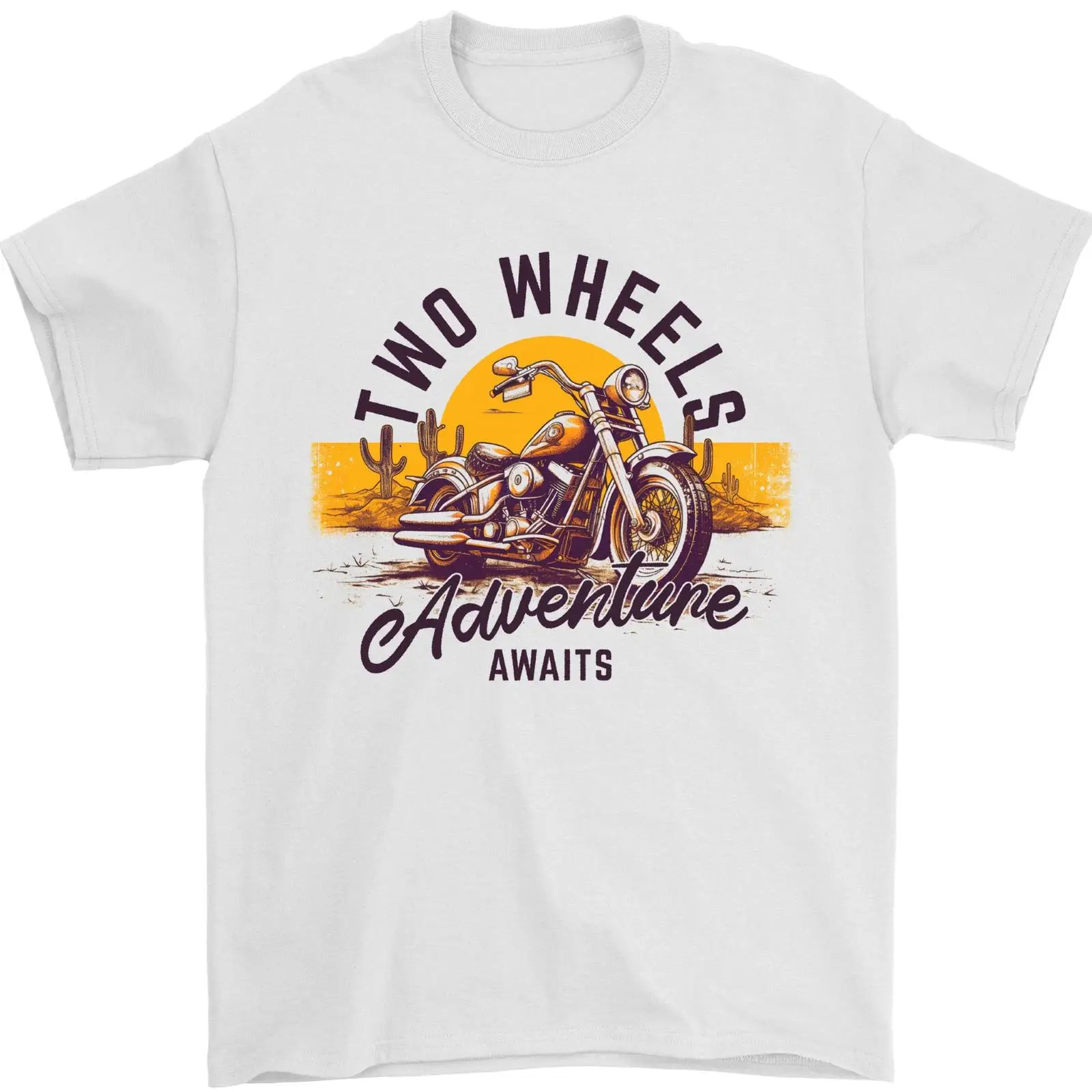 Vintage Fashion Wheel - Koszulka męska 2 Wheels Adventure Biker