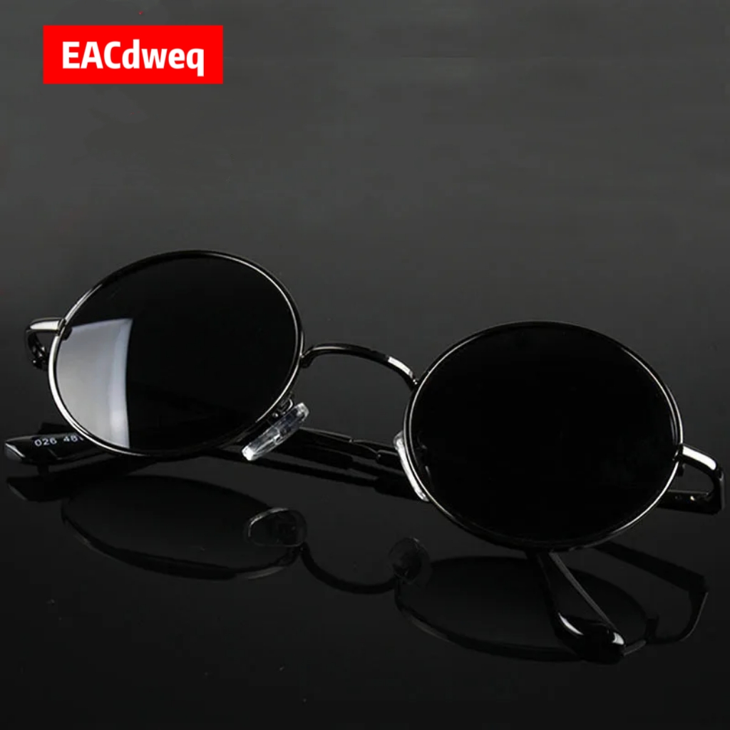 Vintage Fashion Aesthetic - Okulary przeciwsłoneczne męskie retro vintage okrągłe