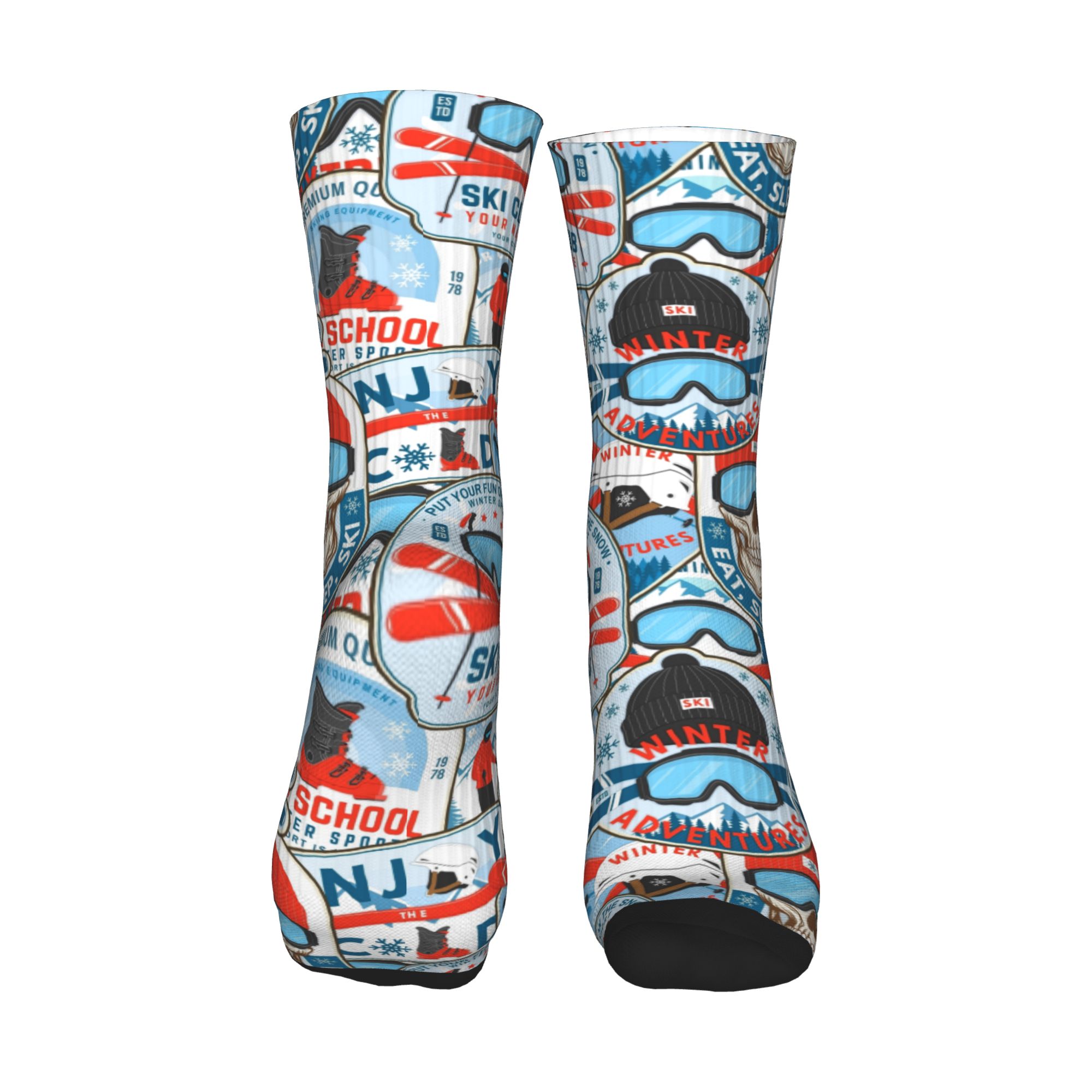 Skarpetki Vintage Red Blue Ski – Vintage Fashion Dress recenzja i cena