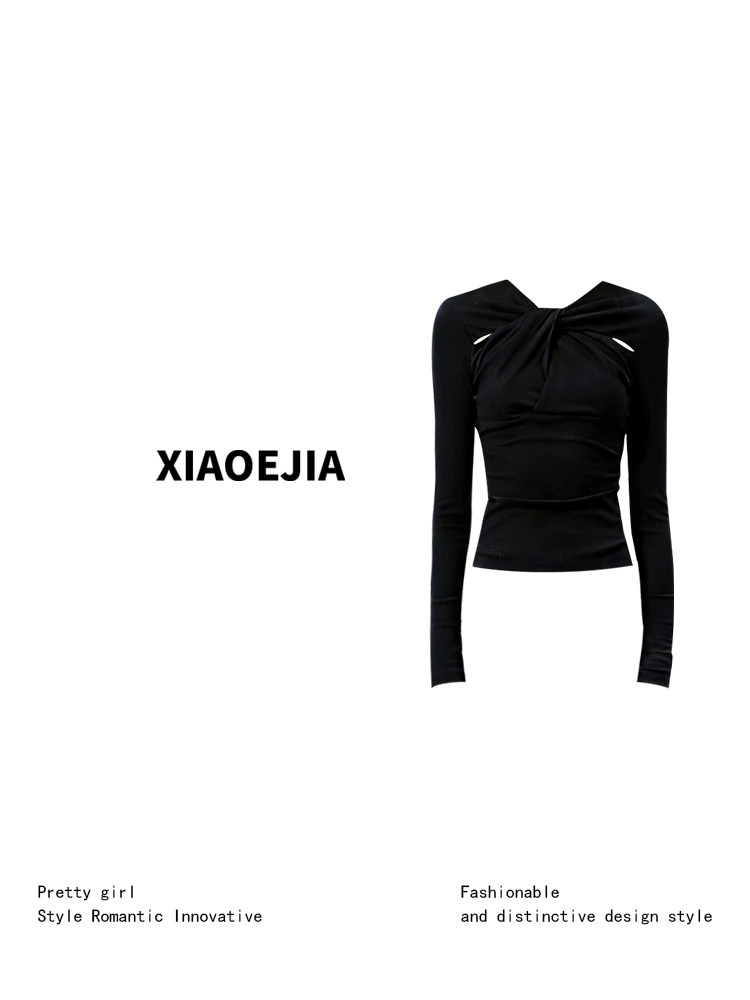 Damska czarna gotycka koszulka – Turtleneck Knit 90S recenzja i cena