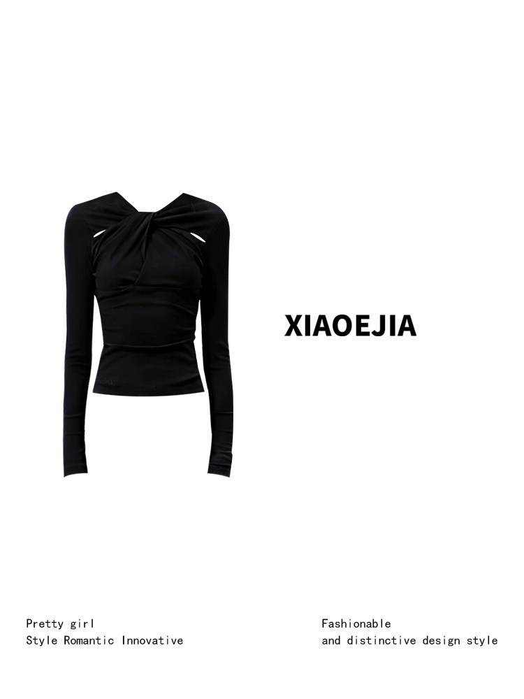 Damska czarna gotycka koszulka – Turtleneck Knit 90S recenzja i cena