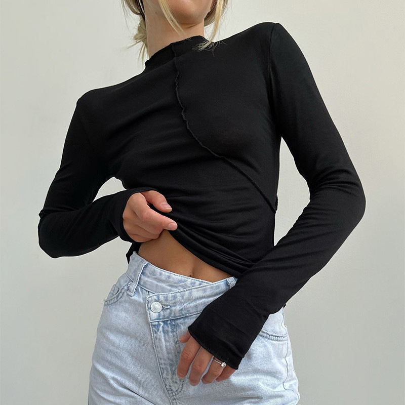Damskie bluzki z golfem na jes – Turtleneck Knit 90S recenzja i cena
