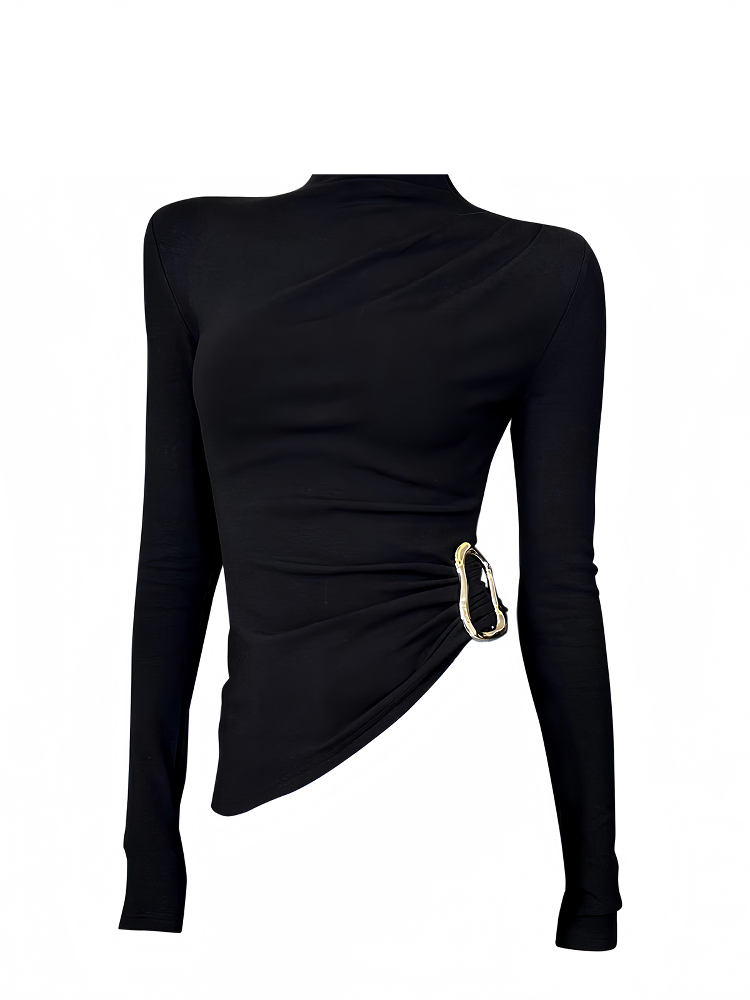 Damska czarna gotycka koszulka – Turtleneck Knit 90S recenzja i cena
