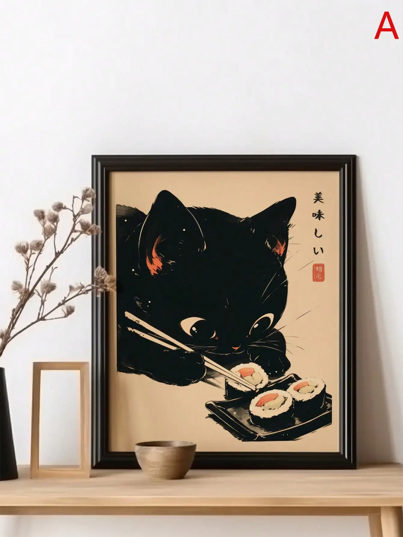 Kot Jedzący Japońskie Ramen Su – Vintage Fashion Wall Art recenzja i cena