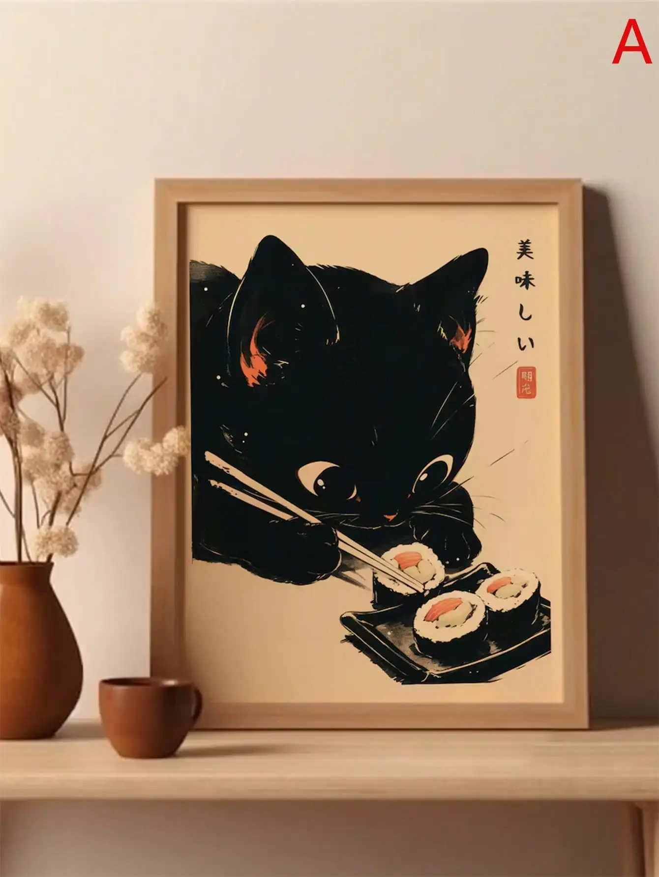 Kot Jedzący Japońskie Ramen Su – Vintage Fashion Wall Art recenzja i cena