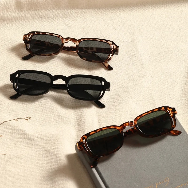 Luksusowe prostokątne okulary  – Vintage Fashion Female recenzja i cena