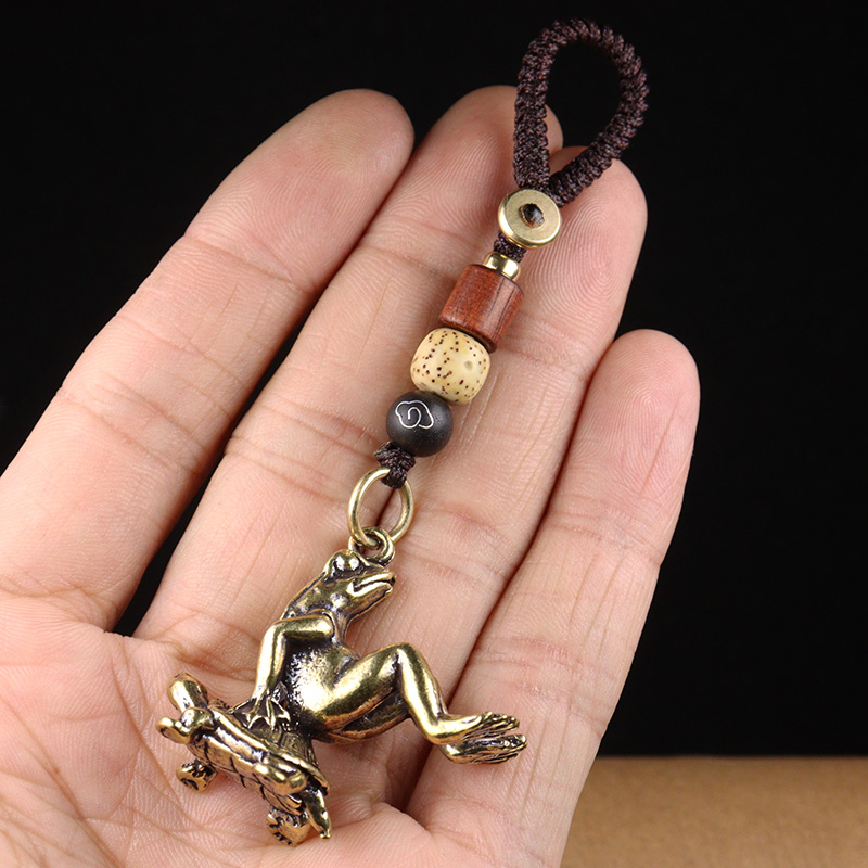 Miedziany Żółw Noszący Żabę Br – Vintage Fashion Ornaments recenzja i cena