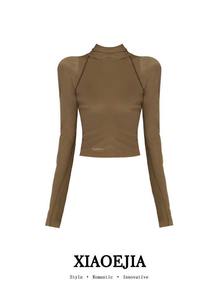 Damska zielona gotycka koszulk – Turtleneck Knit 90S recenzja i cena