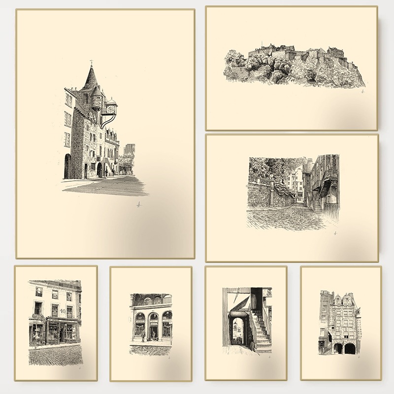 Vintage Edinburgh Castle Pen I – Vintage Fashion Wall Art recenzja i cena