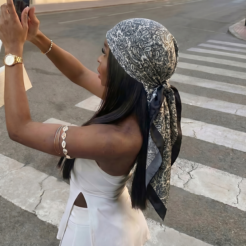 Luksusowa satynowa kwadratowa  – Vintage Fashion Hijab recenzja i cena